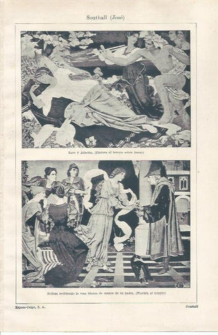 LAMINA ESPASA 34224: Baco y Adriana y Belleza recibiendo la rosa blanca, por Jose Southall