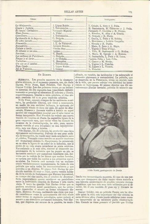 LAMINA ESPASA 34372: Hilde Krahl en Dunia