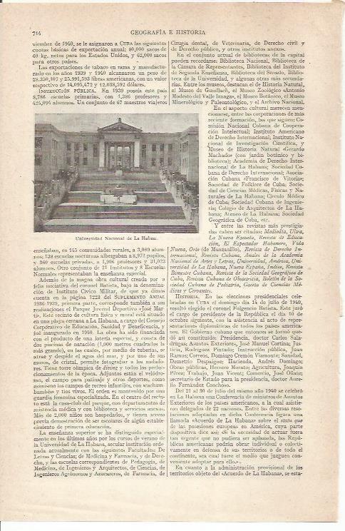 LAMINA ESPASA 34415: Universidad Nacional de La Habana
