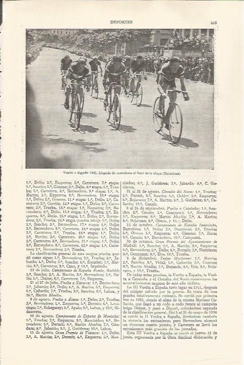 LAMINA ESPASA 34398: Vuelta Ciclista a España 1941