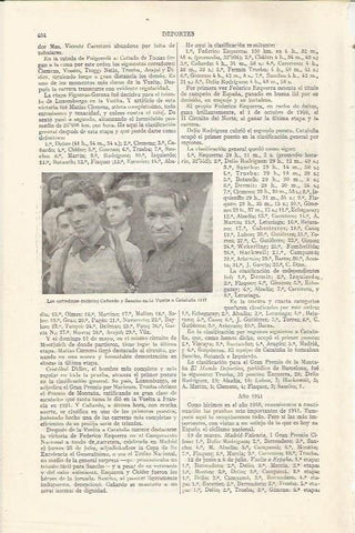 LAMINA ESPASA 34396: Los ciclistas Cañardo y Sancho en la Vuelta a Cataluña de 1941