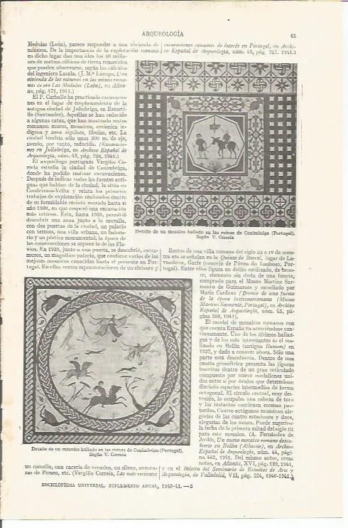 LAMINA ESPASA 34359: Mosaico hallado en Conimbriga, Portugal
