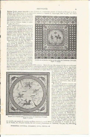 LAMINA ESPASA 34359: Mosaico hallado en Conimbriga, Portugal