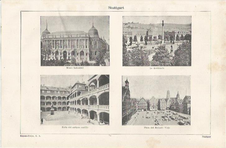 LAMINA ESPASA 34319: Edificios de Stuttgart
