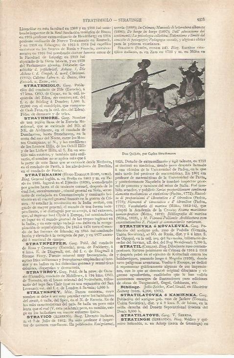 LAMINA ESPASA 34303: Don Quijote, por C. Strathmann
