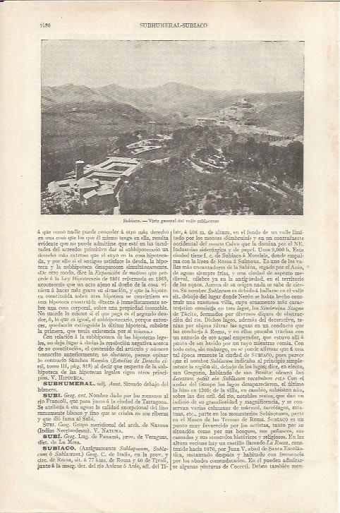 LAMINA ESPASA 34326: Valle de Subiaco, Italia