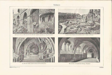 LAMINA ESPASA 34327: Santa Cueva y Monasterio de Subiaco, Italia