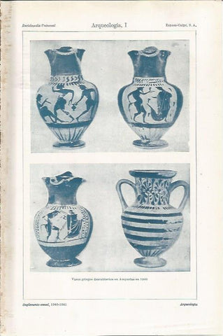 LAMINA ESPASA 34352: Vasos griegos descubiertos en Empuries en 1940