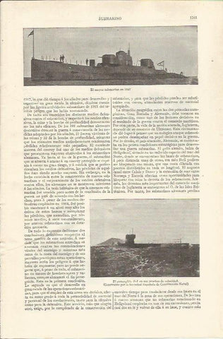LAMINA ESPASA 34343: El mayor submarino en 1927