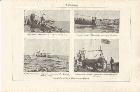 LAMINA ESPASA 34341: Submarino portaavion de la Marina de Estados Unidos