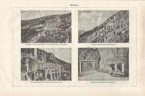 LAMINA ESPASA 34328: Santa Cueva y Gruta de los Pastores en Subiaco, Italia