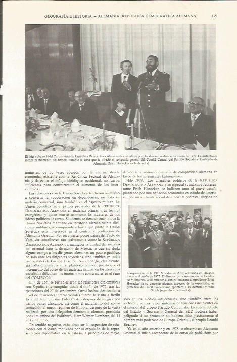 LAMINA ESPASA 34011: Fidel Castro en Alemania, marzo de 1977