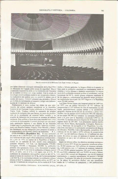 LAMINA ESPASA 34019: Sala de Conciertos de la Biblioteca Luis Angel Arango, en Bogota