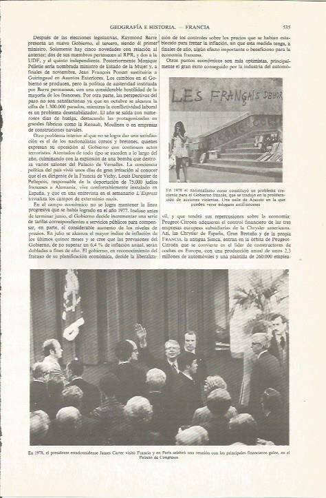 LAMINA ESPASA 34049: James Carter en su visita a Francia