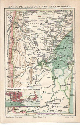 LAMINA ESPASA 33957: Mapa de Bahia Delagoa y alrededores
