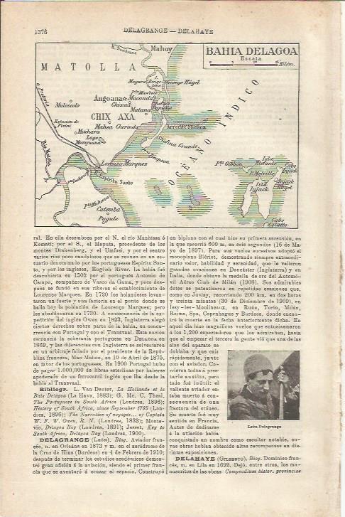 LAMINA ESPASA 33956: Plano de la Bahia Delagoa