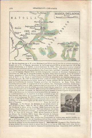 LAMINA ESPASA 33956: Plano de la Bahia Delagoa
