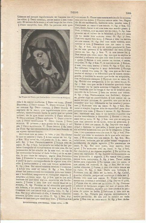 LAMINA ESPASA 33949: La Virgen del Dedo, por Dolci