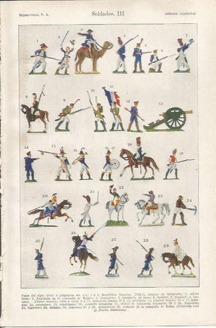 LAMINA ESPASA 34120: Soldados del siglo XVIII de la Colección Jose de Ibarra