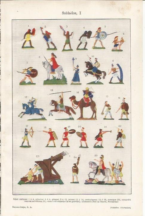 LAMINA ESPASA 34116: Soldados de la Edad Antigua. Colección Jose de Ibarra