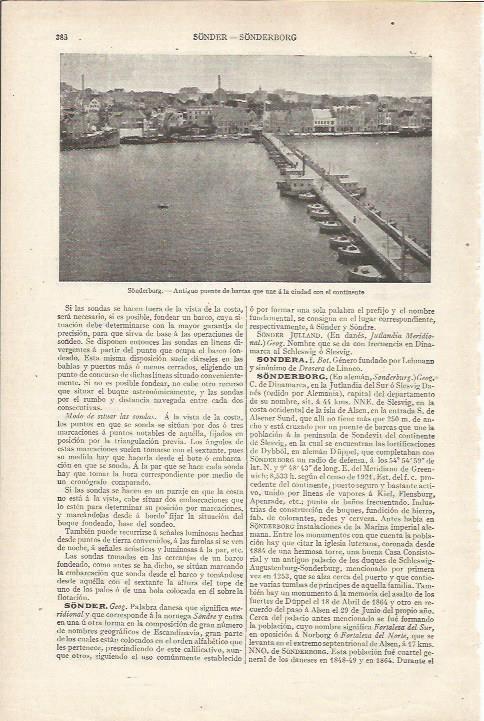 LAMINA ESPASA 34172: Puente de barcas en Sonderberg