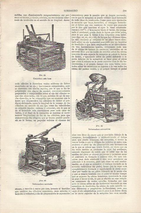 LAMINA ESPASA 34156: Informadoras mecanicas para sombreros