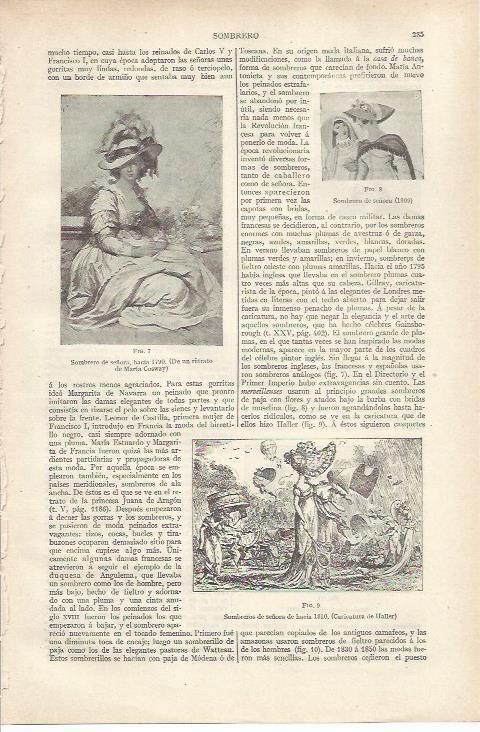 LAMINA ESPASA 34152: Sombreros de señora del siglo XIX
