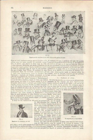 LAMINA ESPASA 34151: Sombredros masculinos de 1830