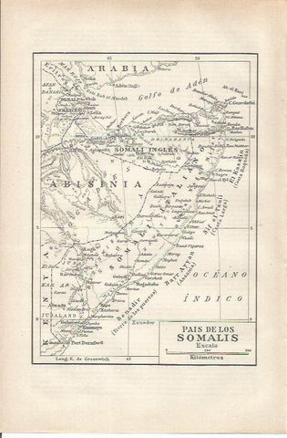 LAMINA ESPASA 34146: Mapa del pais de los Somalis