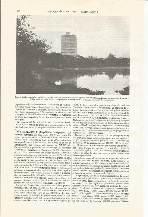 LAMINA ESPASA 34069: Hotel Hilton en Antananarivo, Madagascar