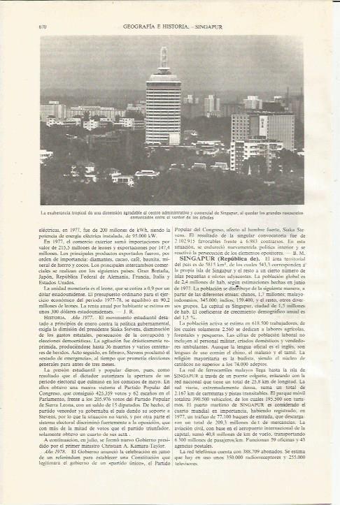 LAMINA ESPASA 34081: Vista de Singapur