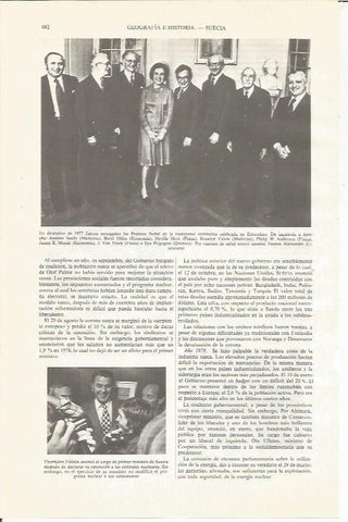 LAMINA ESPASA 34082: Entrega de los Premios Nobel en 1977