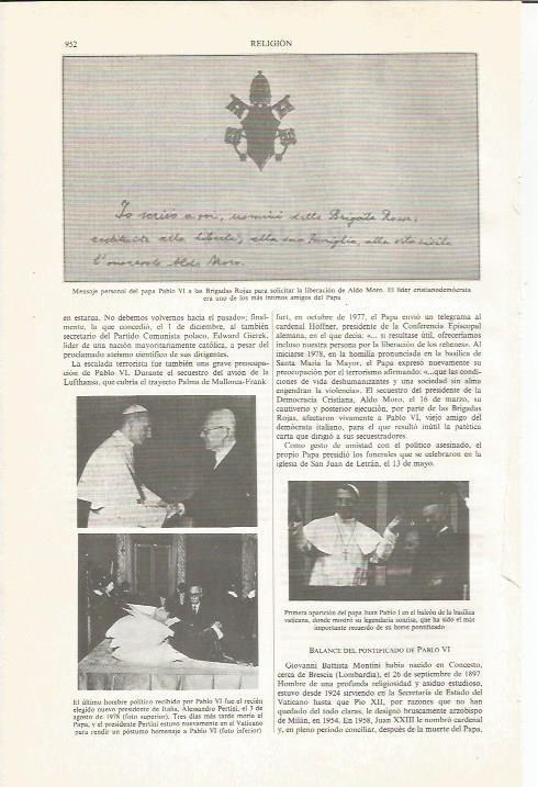 LAMINA ESPASA 34105: Mensaje de Pablo VI a las Brigadas Rojas de Italia