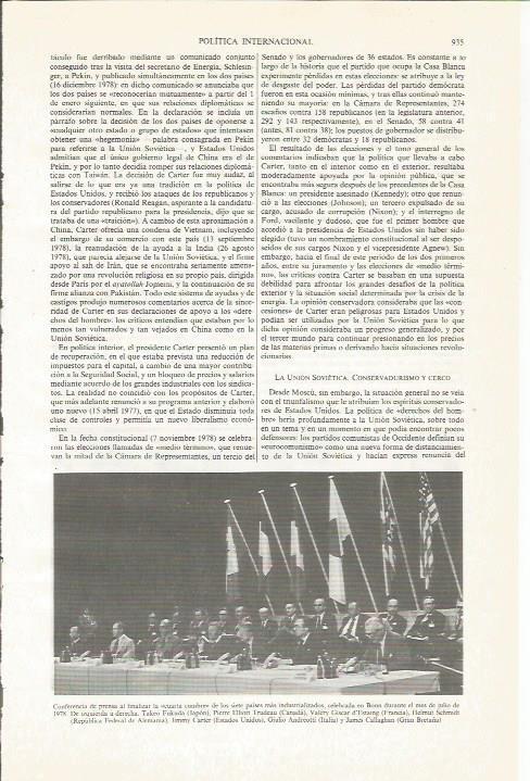 LAMINA ESPASA 34100: Cumbre de Bonn, julio de 1978