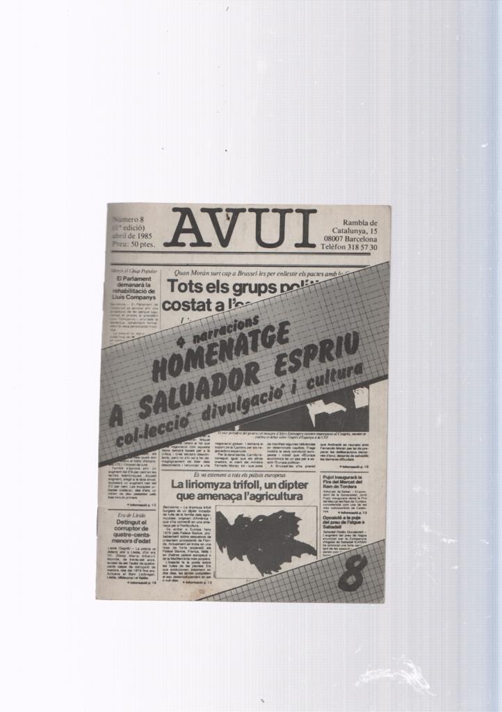 Avui numero 8: Homenatge a Salvador Espriu, 4 narracions