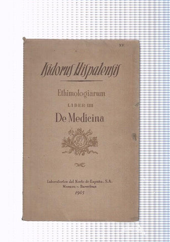 Ethimologiarum liber un de Medicina