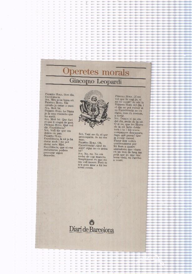 Operetes morals: Dialeg de la terra i la lluna-dialeg d un vnedor de calendaris