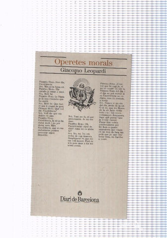 Operetes morals: Dialeg de la terra i la lluna-dialeg d un vnedor de calendaris