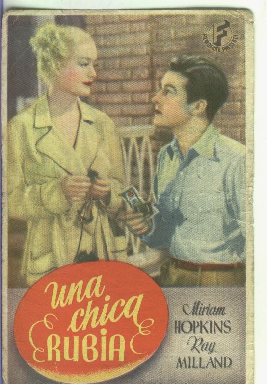 Programas de cine: Una chica rubia