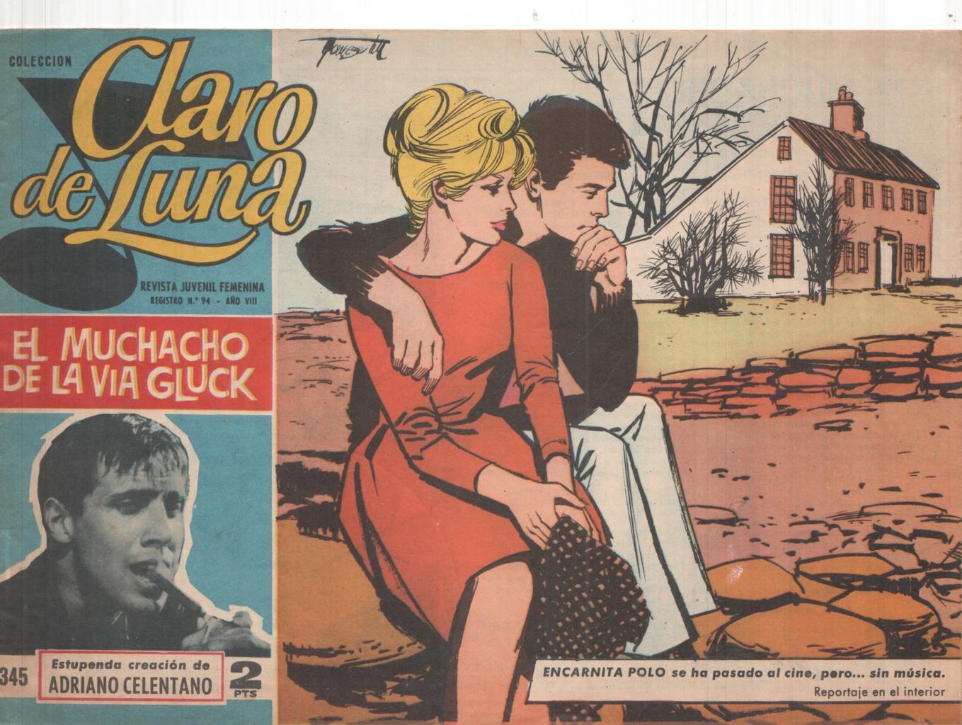 Claro de Luna numero 345: reportaje sobre Encarnita Polo (numerado 2 en trasera)