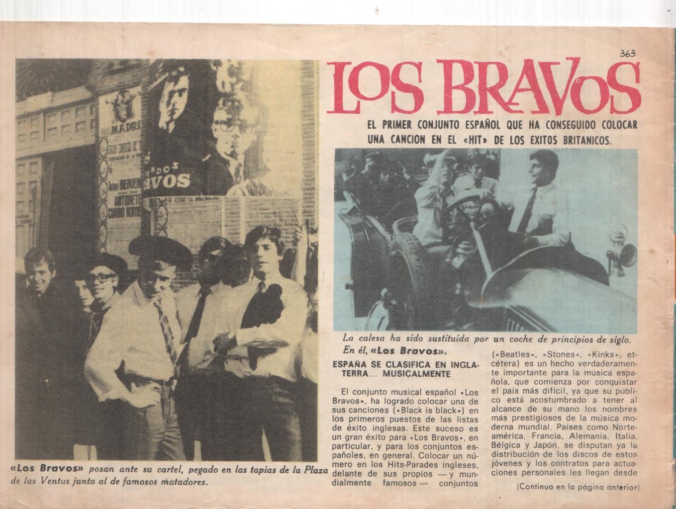 Claro de Luna numero 363: reportaje sobre Los Bravos (numerado 1 en trasera)