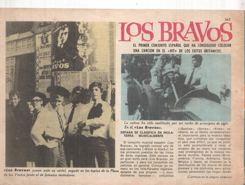 Claro de Luna numero 363: reportaje sobre Los Bravos (numerado 1 en trasera)