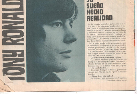 Claro de Luna numero 480: reportaje sobre Tony Ronald (numerado 2 en trasera)
