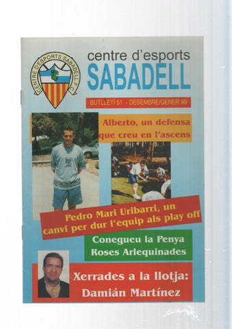 Centre d esports Sabadell F.C. butlleti 51 desembre-gener 99: Pedro Mari