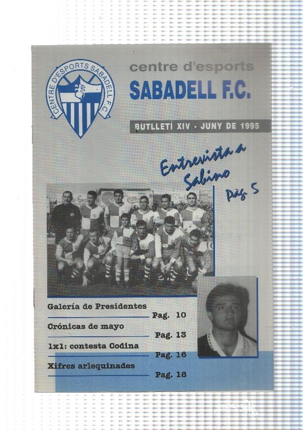 Centre d esports Sabadell F.C. butlleti XIV juny 1995: Entrevista a