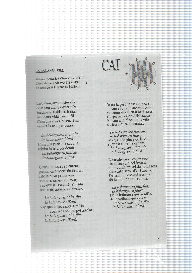 Triptip de cançpns: La Balanguera-Som catalans-El cant dels adeus-L Estaca-