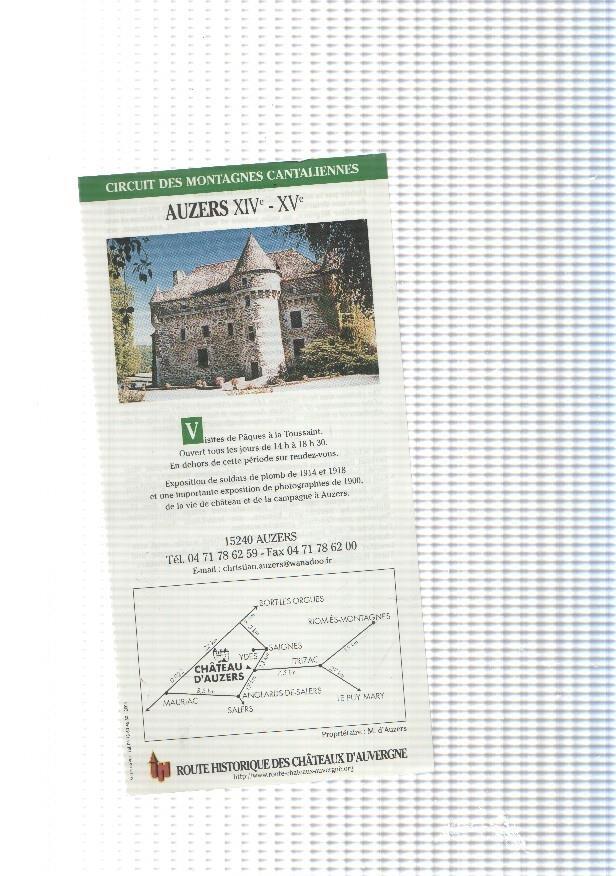 Folleto del museo Auzers XIV-XV.Circuit des Montagnes Cantaliennes