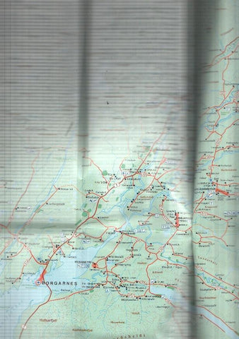 Folleto turistico desplegable con el mapa de Borgarnes
