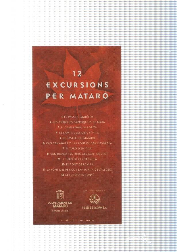 Triptic desplegable, 12 excursion per Mataro: El passeig Maritim-Les 