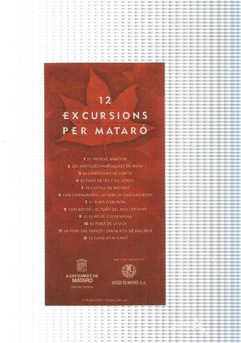 Triptic desplegable, 12 excursion per Mataro: El passeig Maritim-Les 